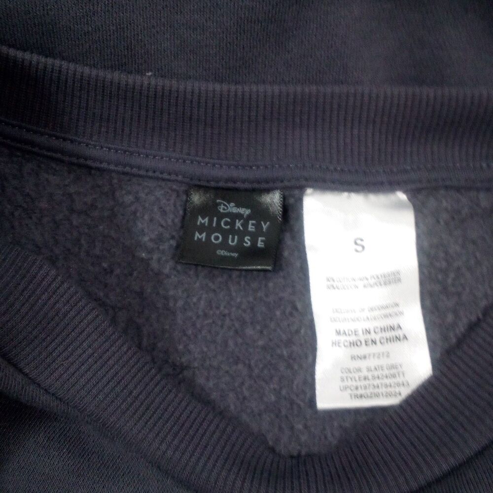 Mickey Mouse Women's Beaded Sweatshirt Charcoal Gray Size Small - Picture 6 of 8